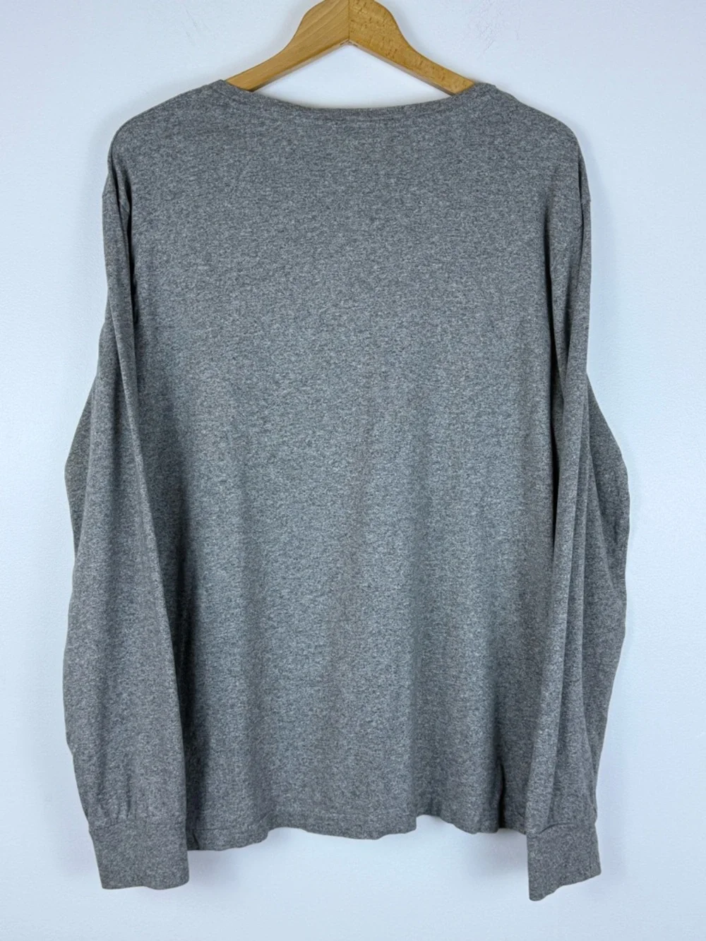Polo by Ralph‎ Lauren Gray V-Neck Shirt with Yellow Logo Print